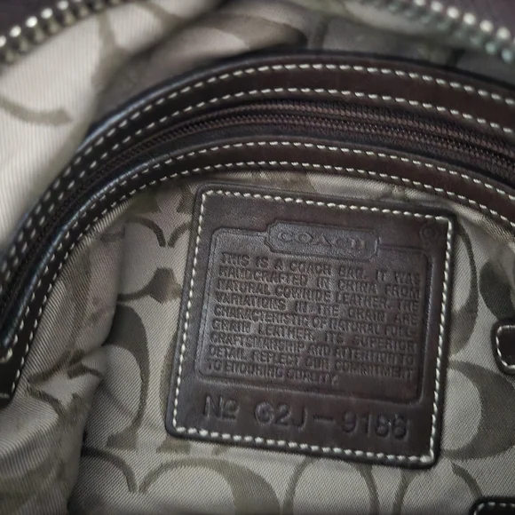 Coach Dark Brown Leather Bag with Silver Accents - Picture 7 of 10